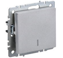 IEK BRITE BASE Алюминий Выключ. 1-кл. прох. с инд. 10А ВС10-1-7-БрА