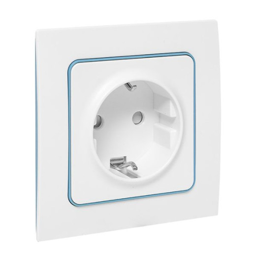 Стокгольм Механизм Розетки 1-местной с/з 16А винтовые клеммы белый с защ. штор. EKF PROxima