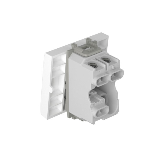 Выключатель одноклавишный модульный, Avanti, белое облако, 2 модуля