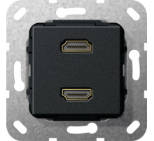 Gira S-55 Черный матовый Разъем HDMI 2 мест.