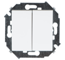 Simon 15 Белый Переключатель 2-клавишный, 16А, 250В, винт.зажим