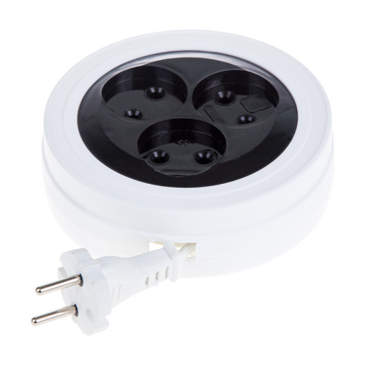 Удлинитель-рулетка STANDARD 3 гнезда, 5м, 2x0,75мм², б/з, белый PROconnect