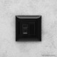 Телефонная розетка RJ-12 в стену одинарная, Avanti, черный квадрат