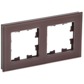 IEK BRITE DECOR Темн.бронза глянц стекло Рамка 2-м РУ-2-2-БрТБ