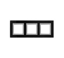 DKC Avanti Рамка из натурального стекла, черная, 3 поста (6 мод.)
