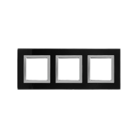 DKC Avanti Рамка из натурального стекла, черная, 3 поста (6 мод.)