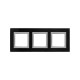 Рамка из натурального стекла 3 поста (6 мод.),  Avanti, черная