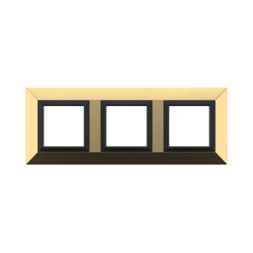 Рамка из металла 3 поста (6 мод.), Avanti, золотая