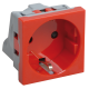 Розетка с з/к 2к, 2 модуля (красная) РКС-20-32-П