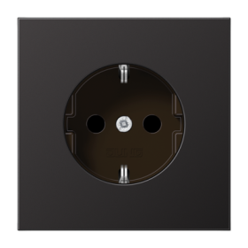 JUNG LS 990 Dark Розетка с/з с защитными шторками безвинт. зажим