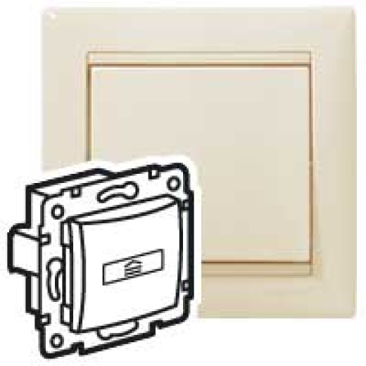 Выключатель карточный с подсветкой - Legrand Valena - без задержки выключения 10А 250В - слоновая кость