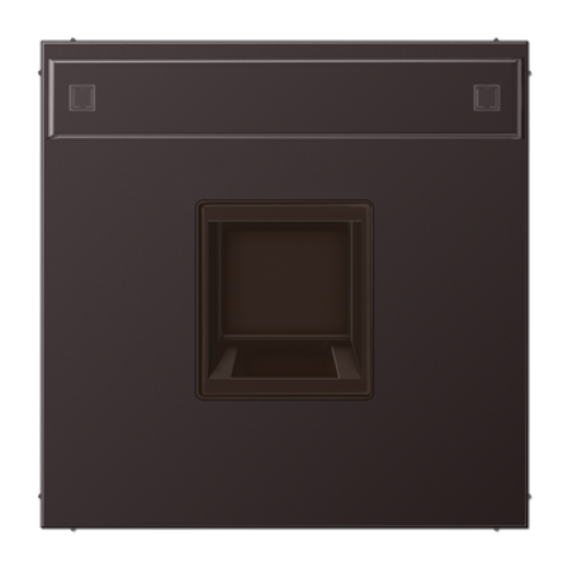 Плата (фиксация защёлкиванием) с полем для надписи для одного модуля, металл, дарк