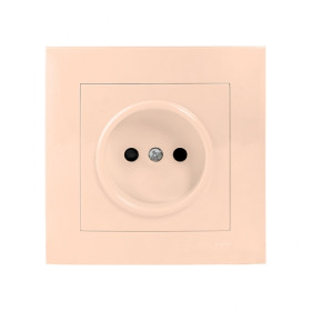 EKF PROxima Валенсия розетка 1-местная б/з 10А кремовая с защ. штор..