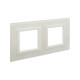 Рамка из натурального стекла 2 поста (4 мод.), Avanti, белая