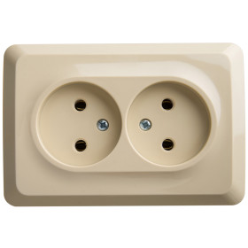 Systeme Electric Этюд наруж Крем Розетка 2-ая угловая б/з без шторок 16А 250B