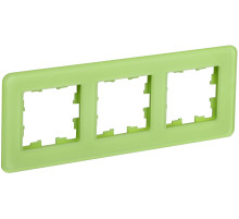 IEK BRITE DECOR Эко грин матовый стекло скругл.угол Рамка 3-мест. РУ-3-2-Бр RE