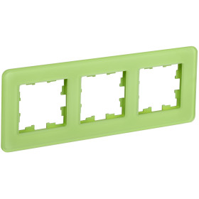 IEK BRITE DECOR Эко грин матовый стекло скругл.угол Рамка 3-мест. РУ-3-2-Бр RE