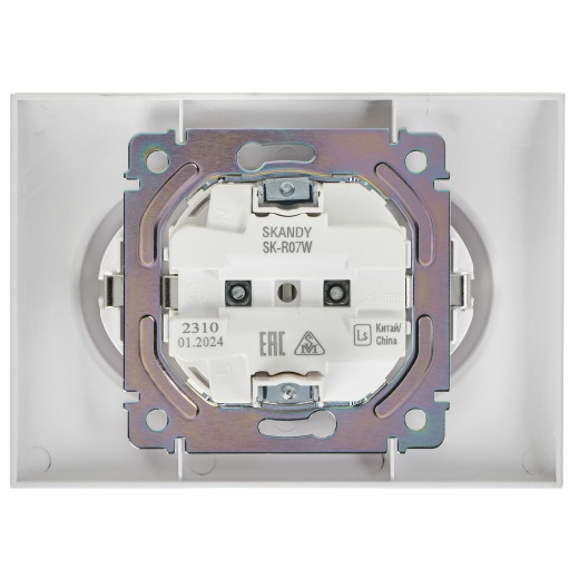 SKANDY Роз. 2-я с з/к/ш 16А в сб. SK-R07W арк. бел. IEK