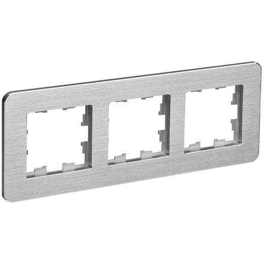 BRITE Рамка 3-мест. РУ-3-1-Бр металл алюм. RE AL IEK