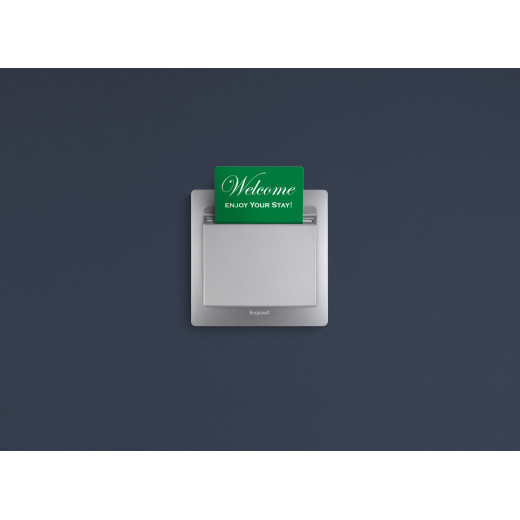 Выключатель карточный с подсветкой - Legrand Etika - с задержкой выключения 2А 250В винтовые зажимы - алюминий