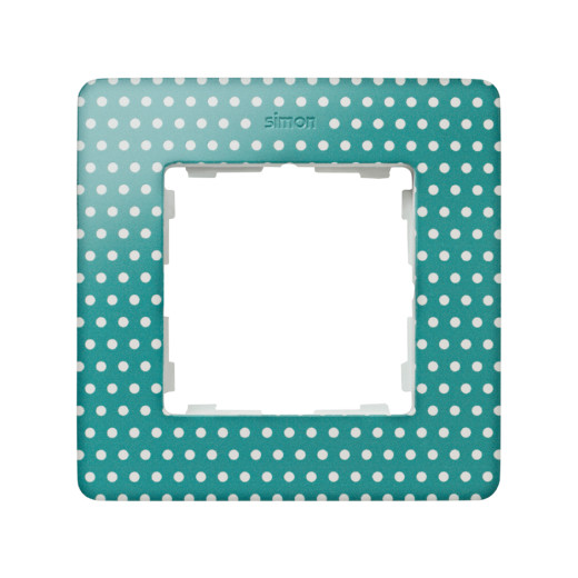 Simon 82 Detail Рамка 1 пост, аквамарин, горошек