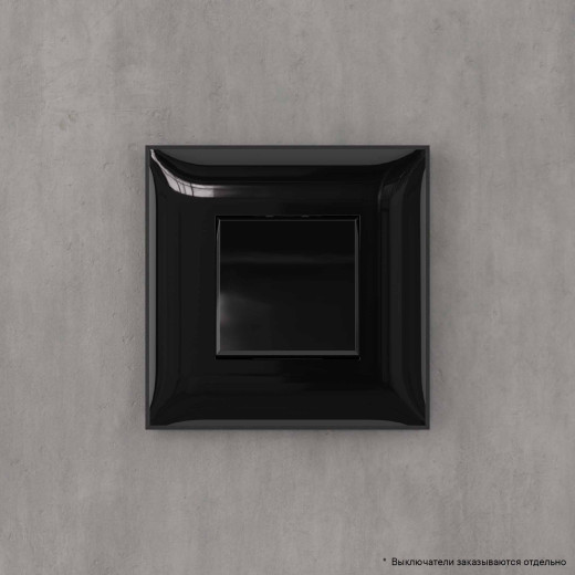 Рамка 1 пост (2 мод.), Avanti, черный квадрат