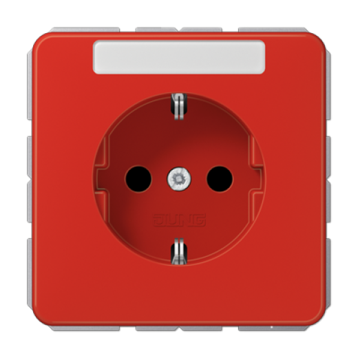 Штепсельная розетка SCHUKO 16A 250V~ с защитой от детей и полем для надписи, красная