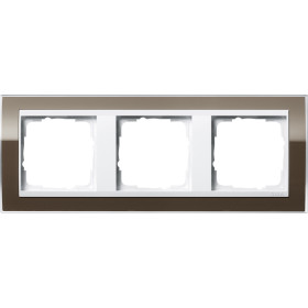 Gira Event Clear Коричневый/Бел.глянц. Рамка 3-ая