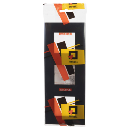 Рамка 3 поста (6 мод.), Avanti, черный квадрат