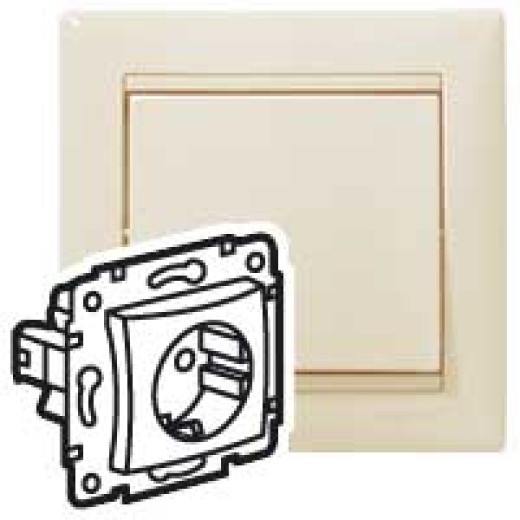 Розетка с заземлением - Legrand Valena - без шторок 16А 250В винтовые зажимы - слоновая кость