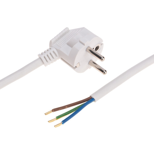 Шнур электрический с вилкой ПВС 3x1,5 мм² 2м белый REXANT