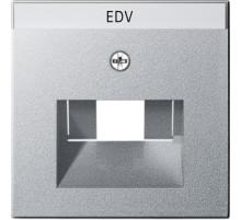 Gira S-55 Алюминий Накладка розетки 1-ой и 2-ой наклон ТЛФ/комп розетки, с полем д/надписи