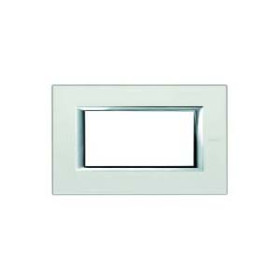 BT Axolute Жемчужное Серебро Рамка 4 мод прямоугольная.