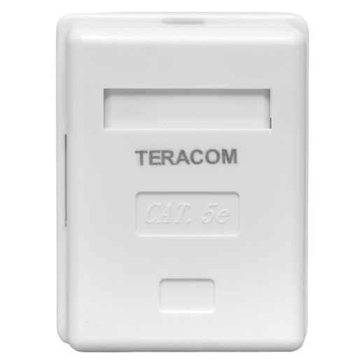 Розетка настенная TERACOM Cat.5E неэкранированная 1 порт RJ-45 Dual IDC белая