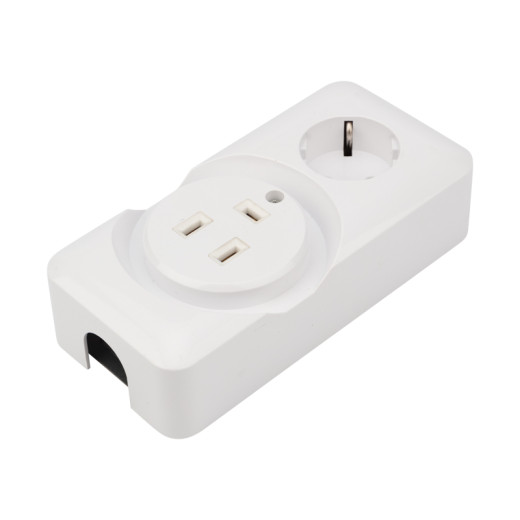 Розетка РШ/Евро двойная для электрической плиты 32А/16A, 250В, 2Р+РЕ (ОУ) белая REXANT