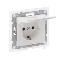 Legrand/Daccord SUNO Белый Розетка 2К+З 16А 250В IP44 с крышкой и с защитными шторками.Безвинтовые зажимы Белый.
