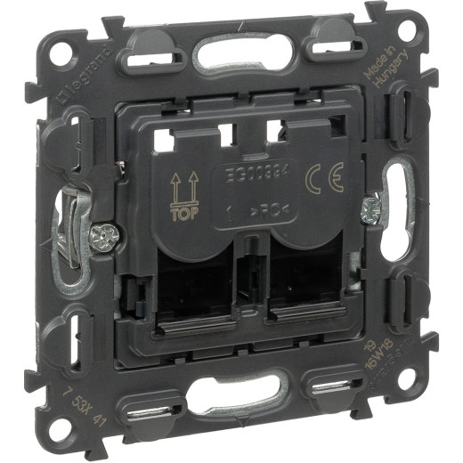 Valena IN'MATIC.Информационная розетка двойная RJ45 Кат.5е UTP