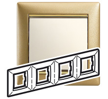 Legrand Valena Матовое Золото Рамка 4-ая гориз.