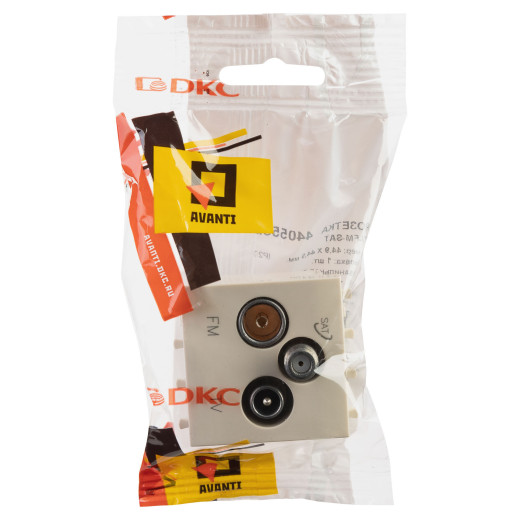 Розетка TV-FM-SAT модульная, Avanti, ванильная дымка, 2 модуля