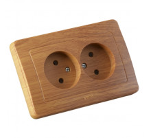 Hegel Мастер внутр Дуб РС16-342-05 Розетка двойная, со шторками