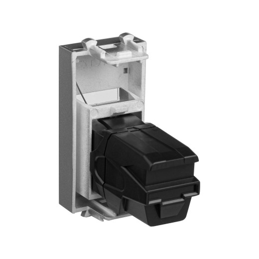 HDMI розетка модульная, тип А-А, Avanti, закаленная сталь, 1 модуль