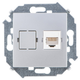 Simon 15 Алюминий Розетка компьютерная 1-ая RJ45 кат.5е