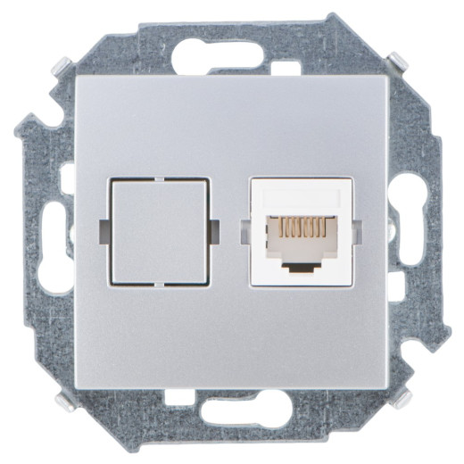 Simon 15 Алюминий Розетка компьютерная RJ45 кат.5е