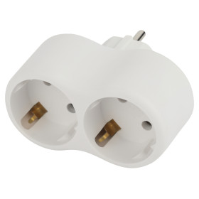 ЭРА Разветвитель электрический SPx-2e-W на 2 розетки с заземлением 16А белый