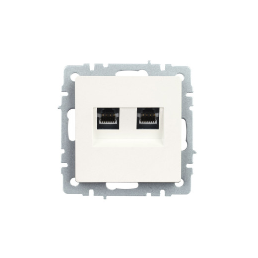 BRITE Роз. двойная RJ11+RJ45 кат.5E РК/Т12-БрЖ жемч. IEK