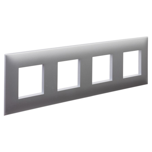 Рамка 4 поста (8 мод.), Avanti, закаленная сталь