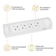 Удлинитель угловой с заземлением Legrand 4 розетки без кабеля, цвет: белый