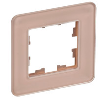 IEK BRITE DECOR Дымчатый матовый стекло скругл.угол Рамка 1-мест. РУ-1-2-Бр RE