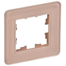 IEK BRITE DECOR Дымчатый матовый стекло скругл.угол Рамка 1-мест. РУ-1-2-Бр RE