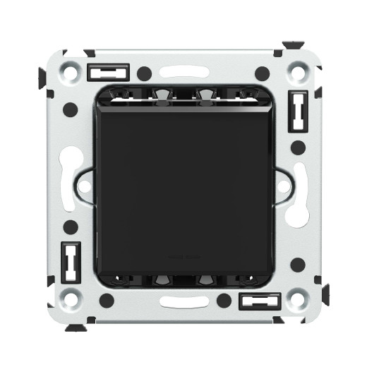 Выключатель одноклавишный в стену, Avanti, черный квадрат